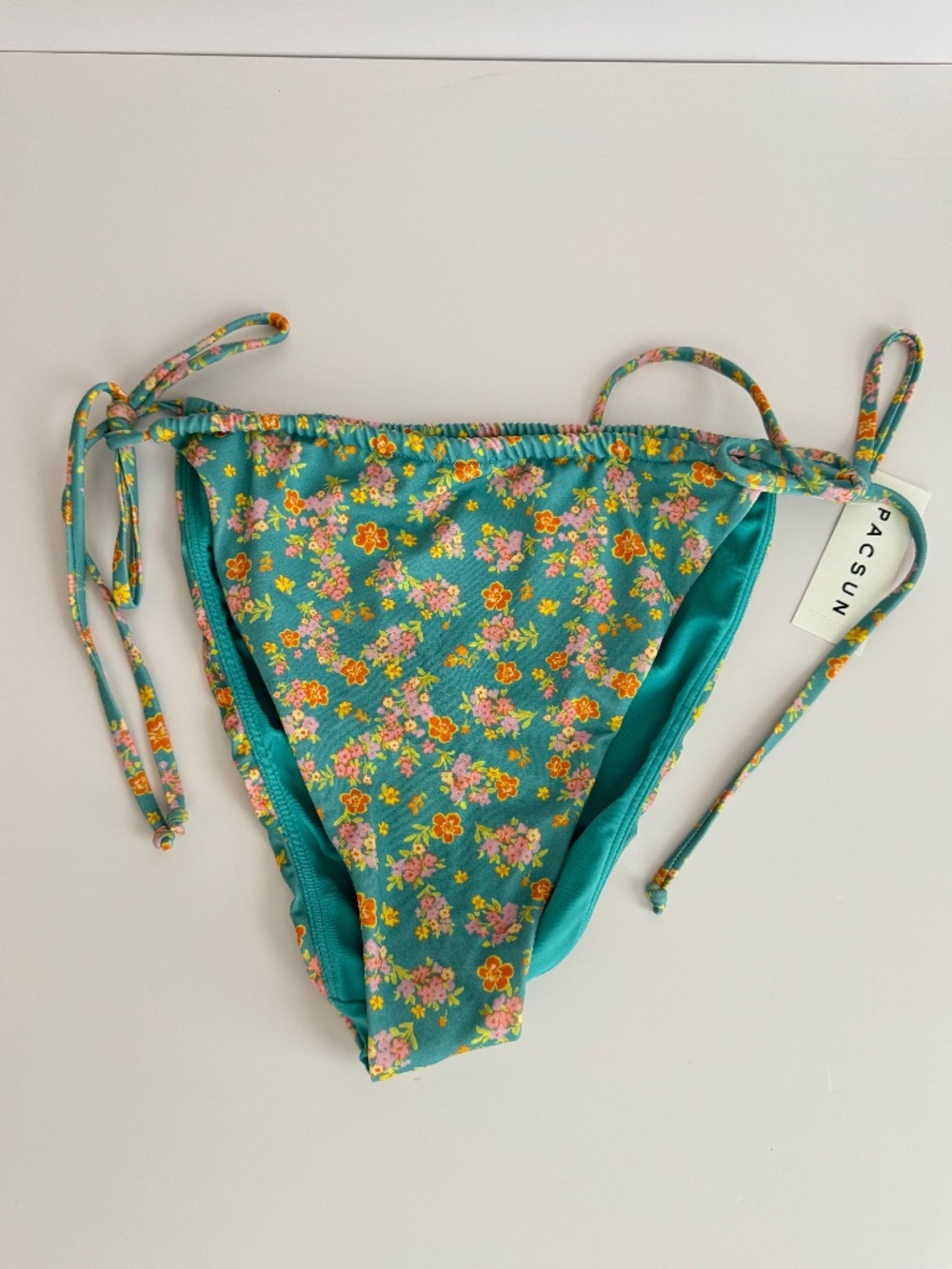 PacSun Teal Floral Side-Tie Bikini Bottom NWT